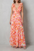 Ruffled Floral Romance Maxi Dress