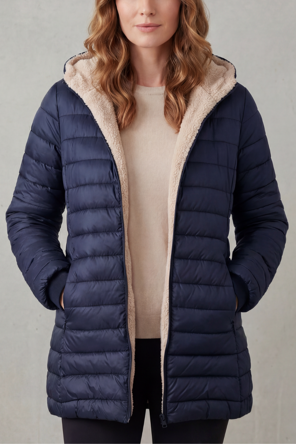 Sherpa lined comfort | Hooded puffer jacket