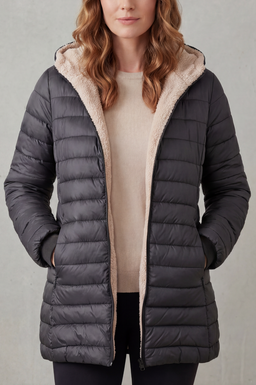 Sherpa lined comfort | Hooded puffer jacket