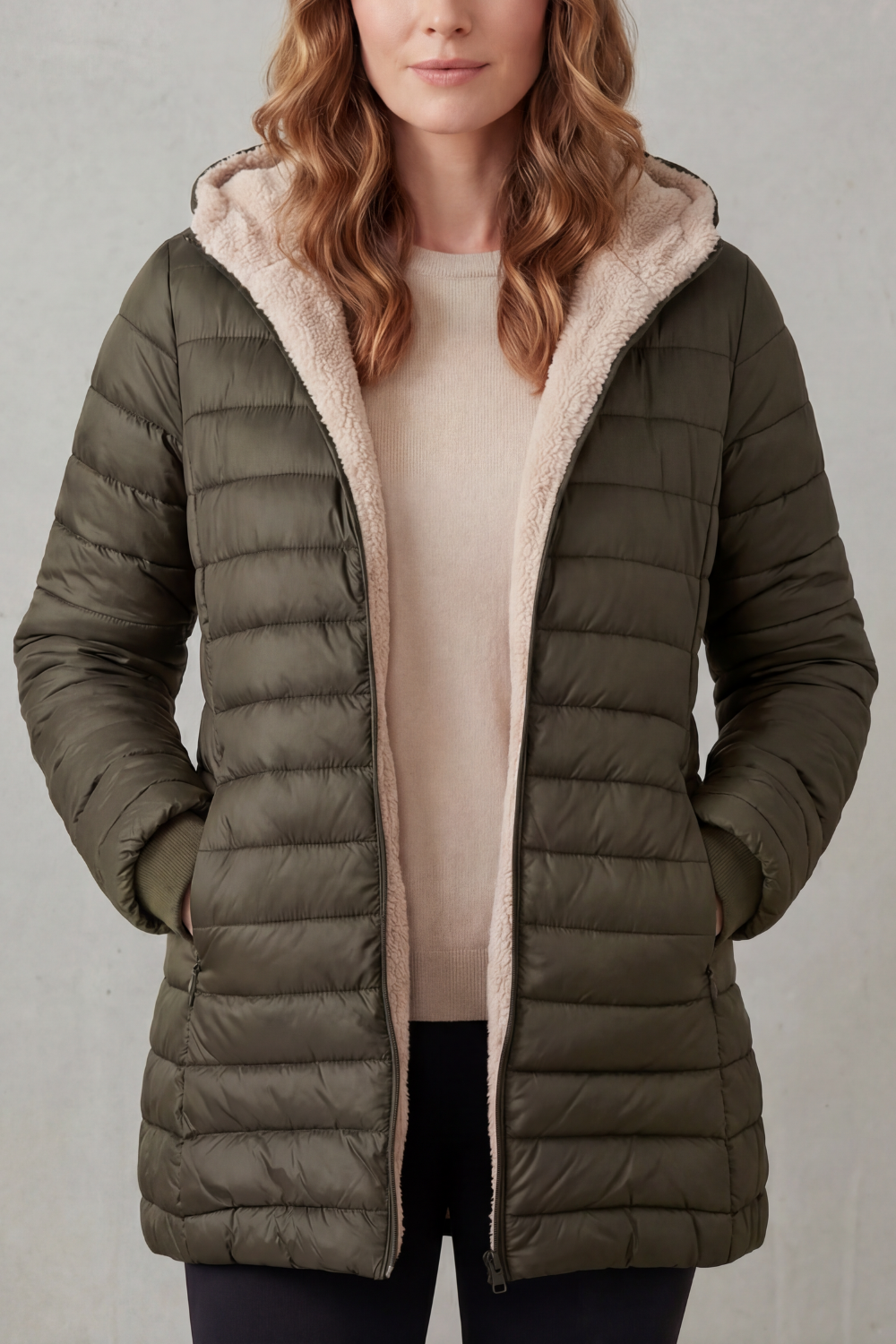 Sherpa lined comfort | Hooded puffer jacket