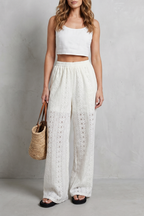 Broderie Anglaise Grace Wide-leg Trousers