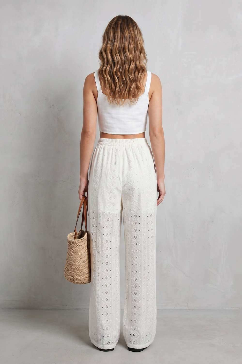 Broderie Anglaise Grace Wide-leg Trousers