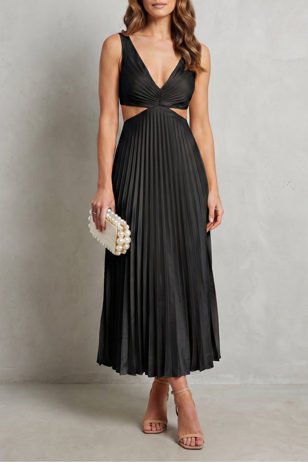 Pleated Waist Elegance Maxi Dress