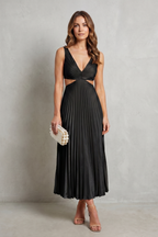 Pleated Waist Elegance Maxi Dress