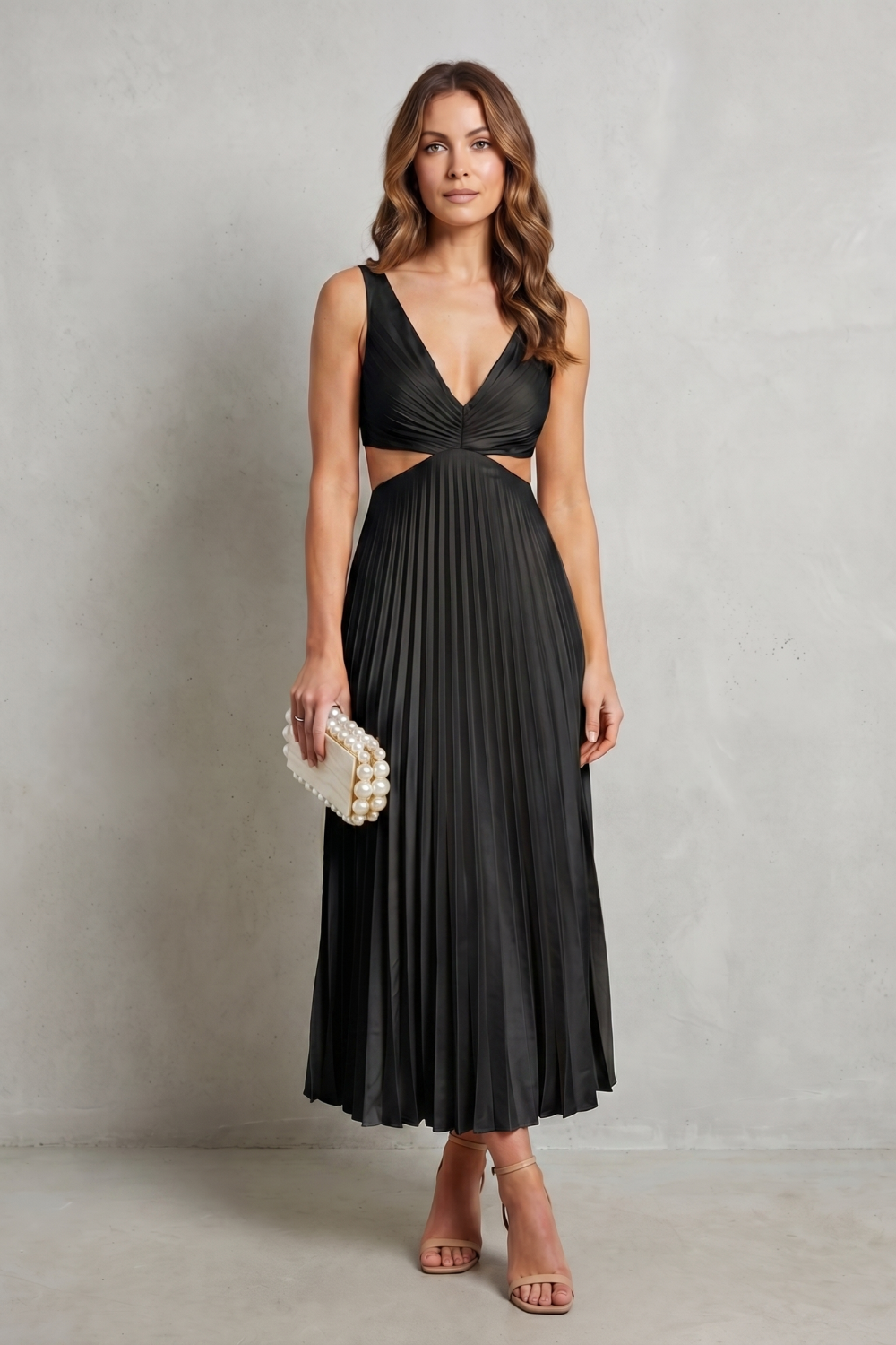Pleated Waist Elegance Maxi Dress