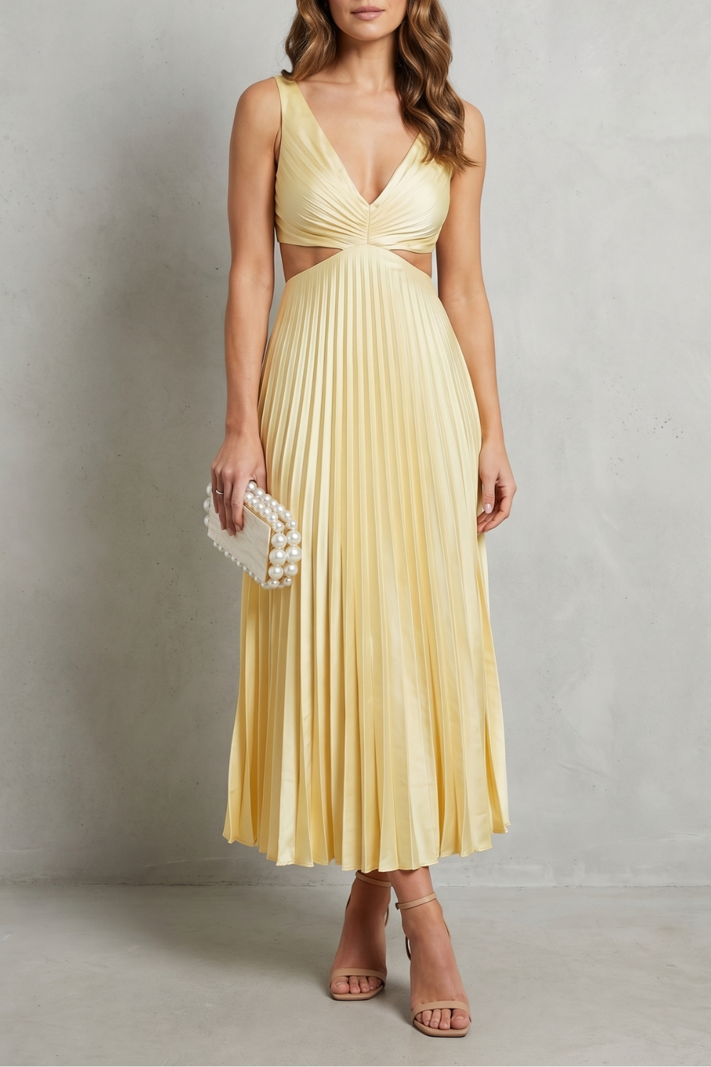 Pleated Waist Elegance Maxi Dress