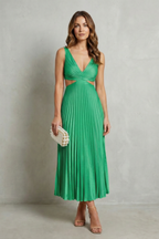 Pleated Waist Elegance Maxi Dress