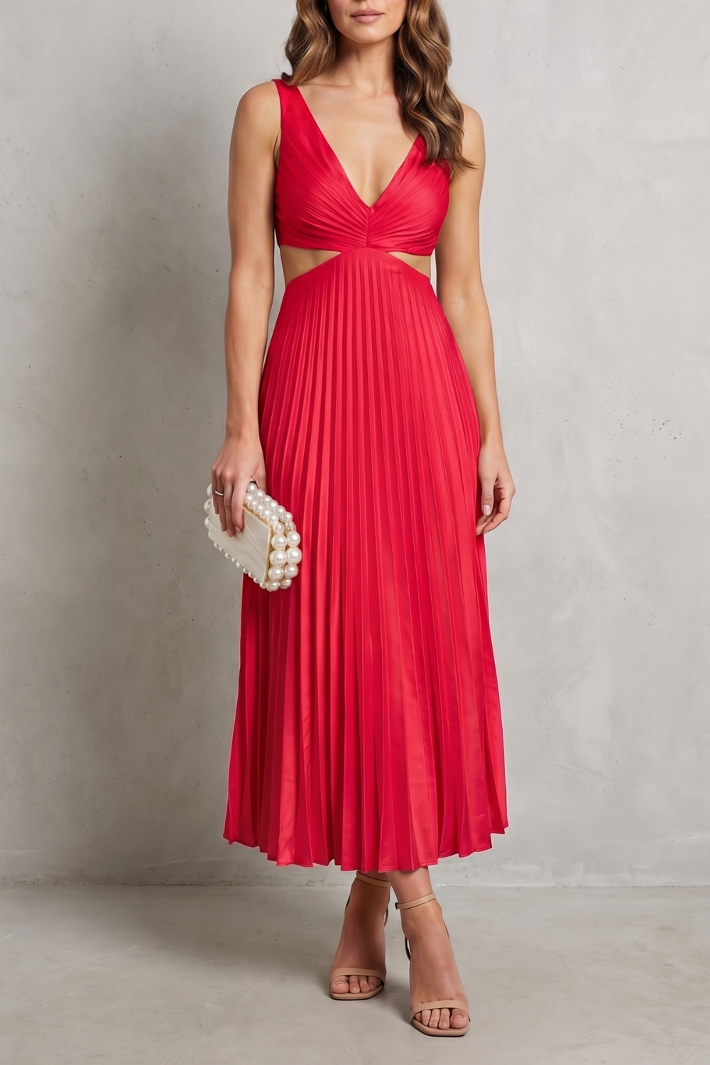 Pleated Waist Elegance Maxi Dress