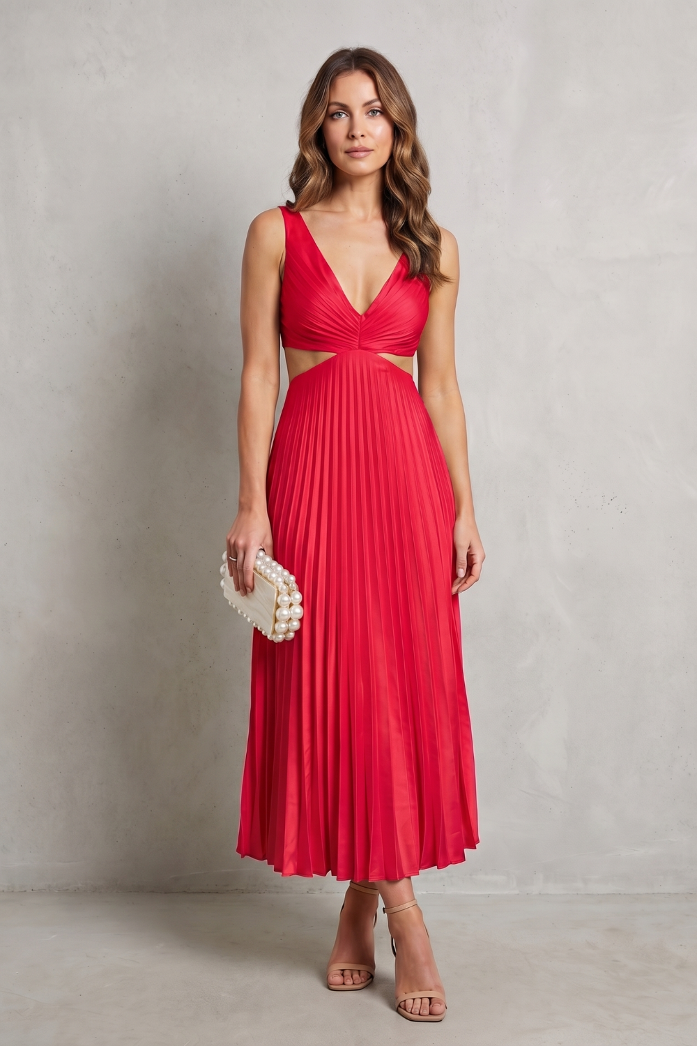 Pleated Waist Elegance Maxi Dress