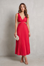 Pleated Waist Elegance Maxi Dress