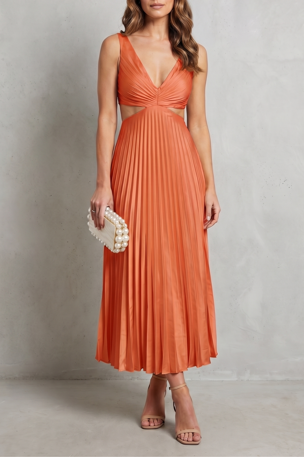 Pleated Waist Elegance Maxi Dress