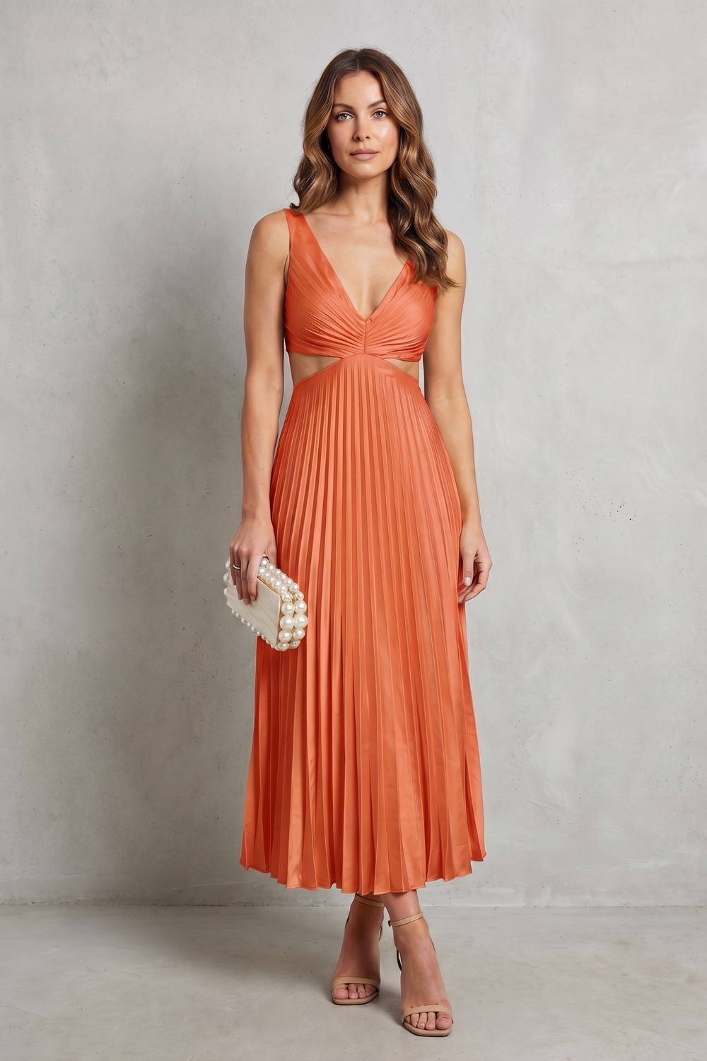 Pleated Waist Elegance Maxi Dress