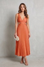 Pleated Waist Elegance Maxi Dress
