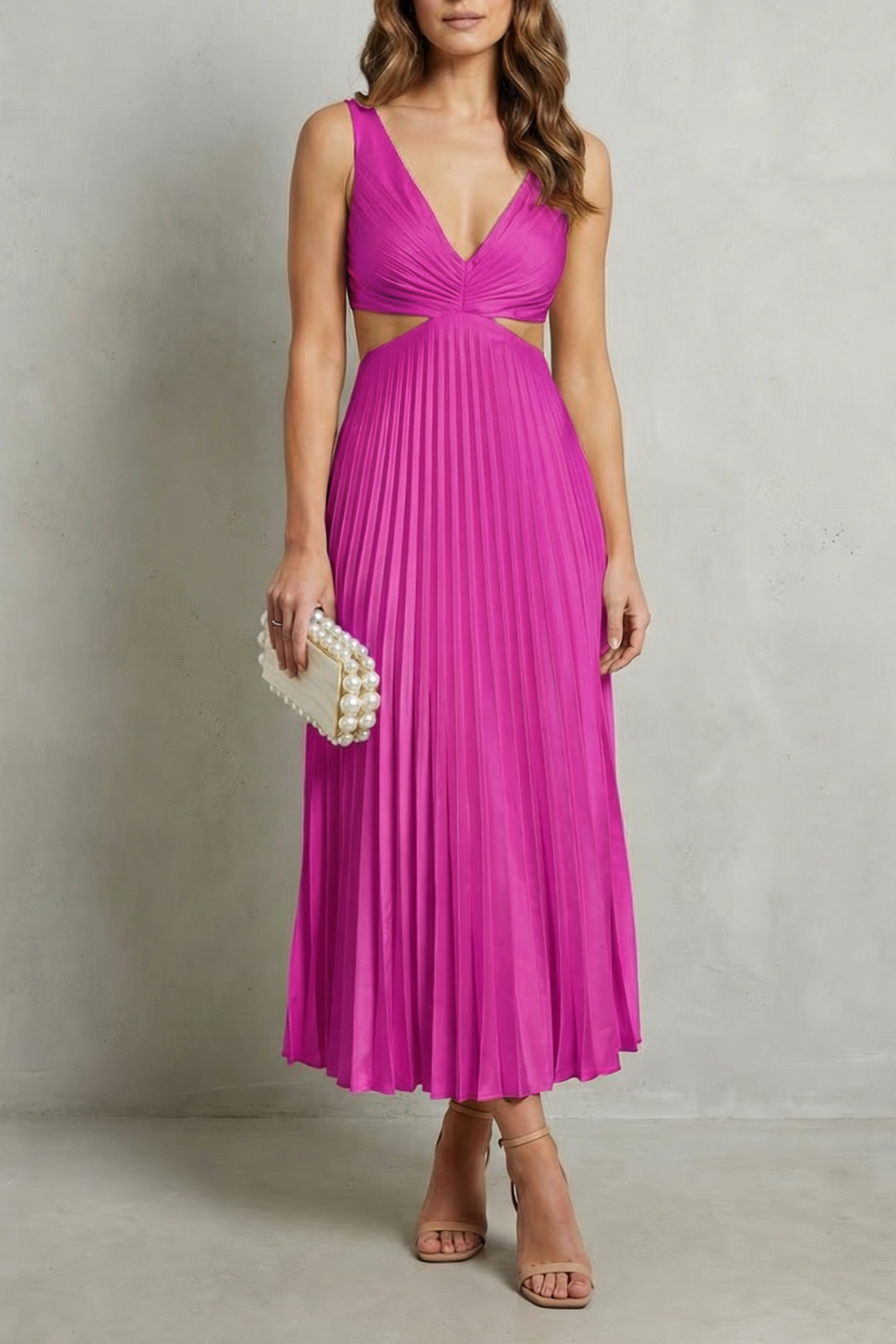 Pleated Waist Elegance Maxi Dress