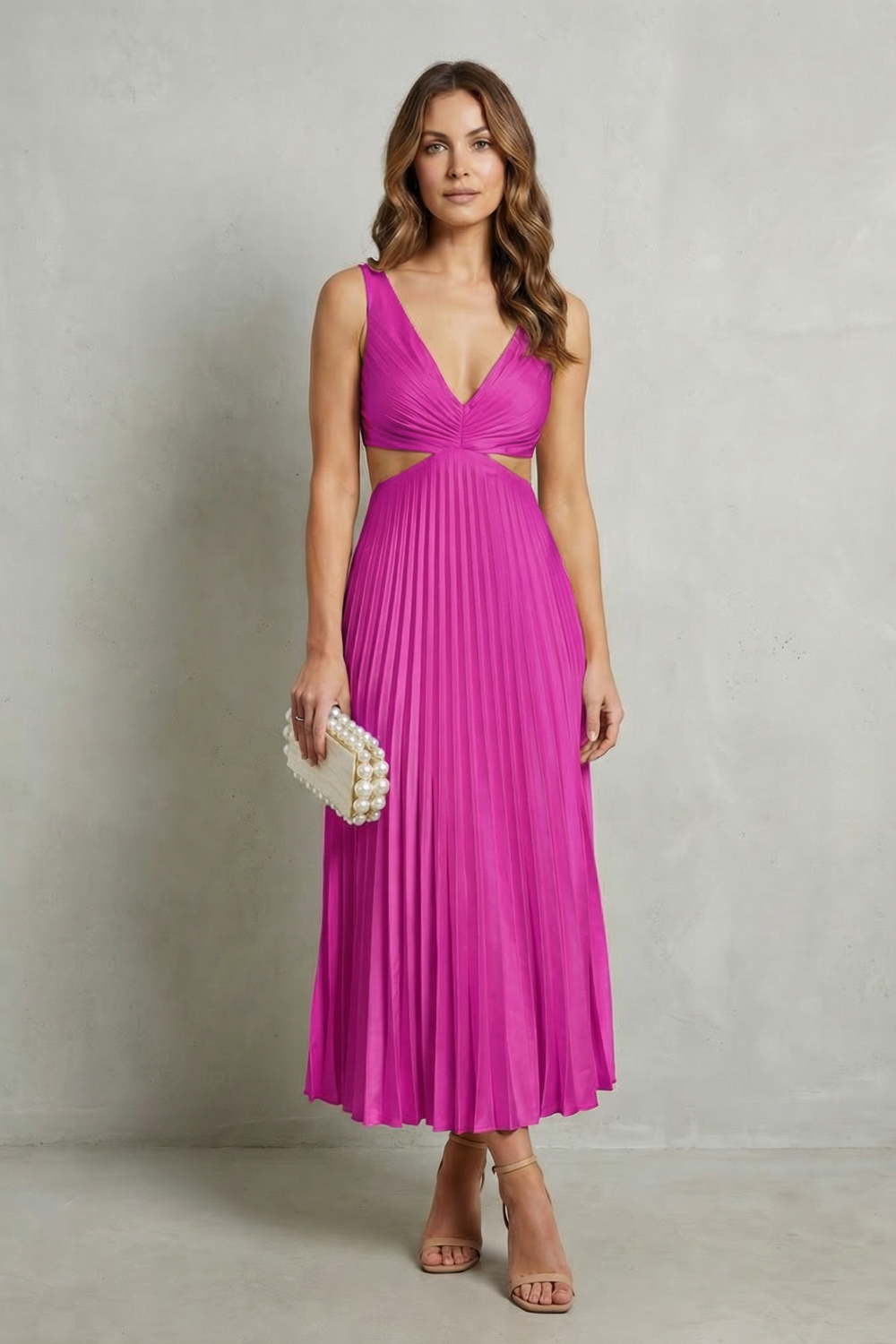 Pleated Waist Elegance Maxi Dress