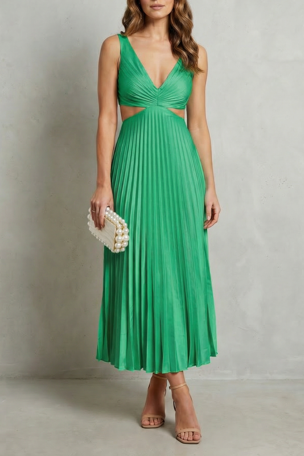 Pleated Waist Elegance Maxi Dress