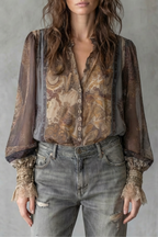 Sheer Paisley Romance Boho Blouse