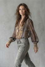 Sheer Paisley Romance Boho Blouse
