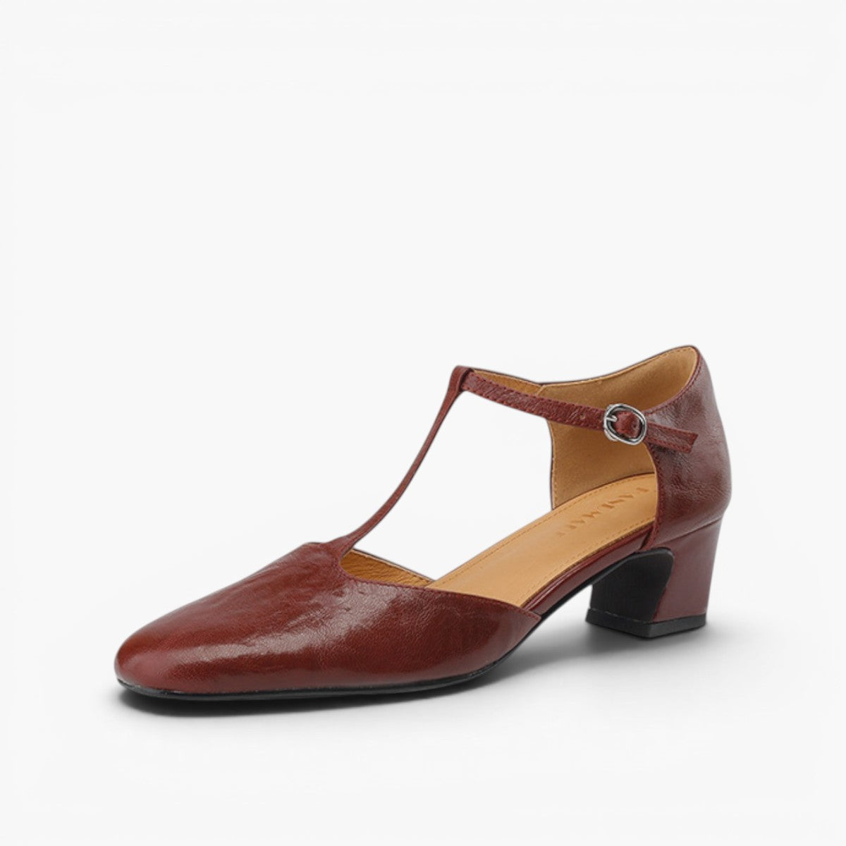 Elowen Leather T-Strap Heels