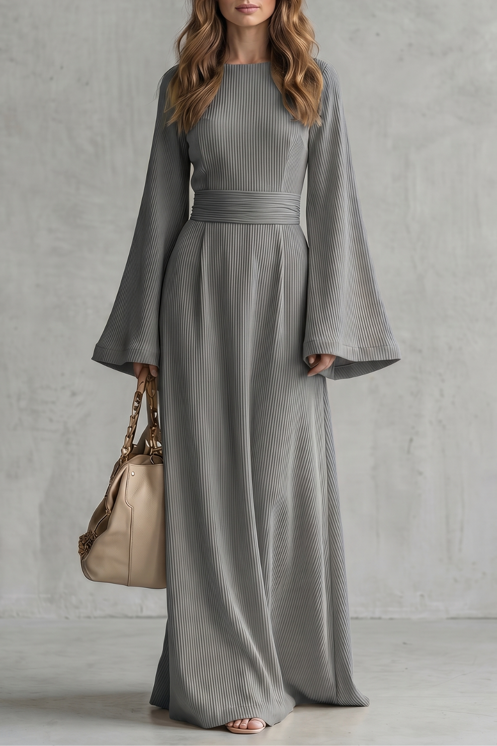 Pleated Grace Elegance Maxi Dress
