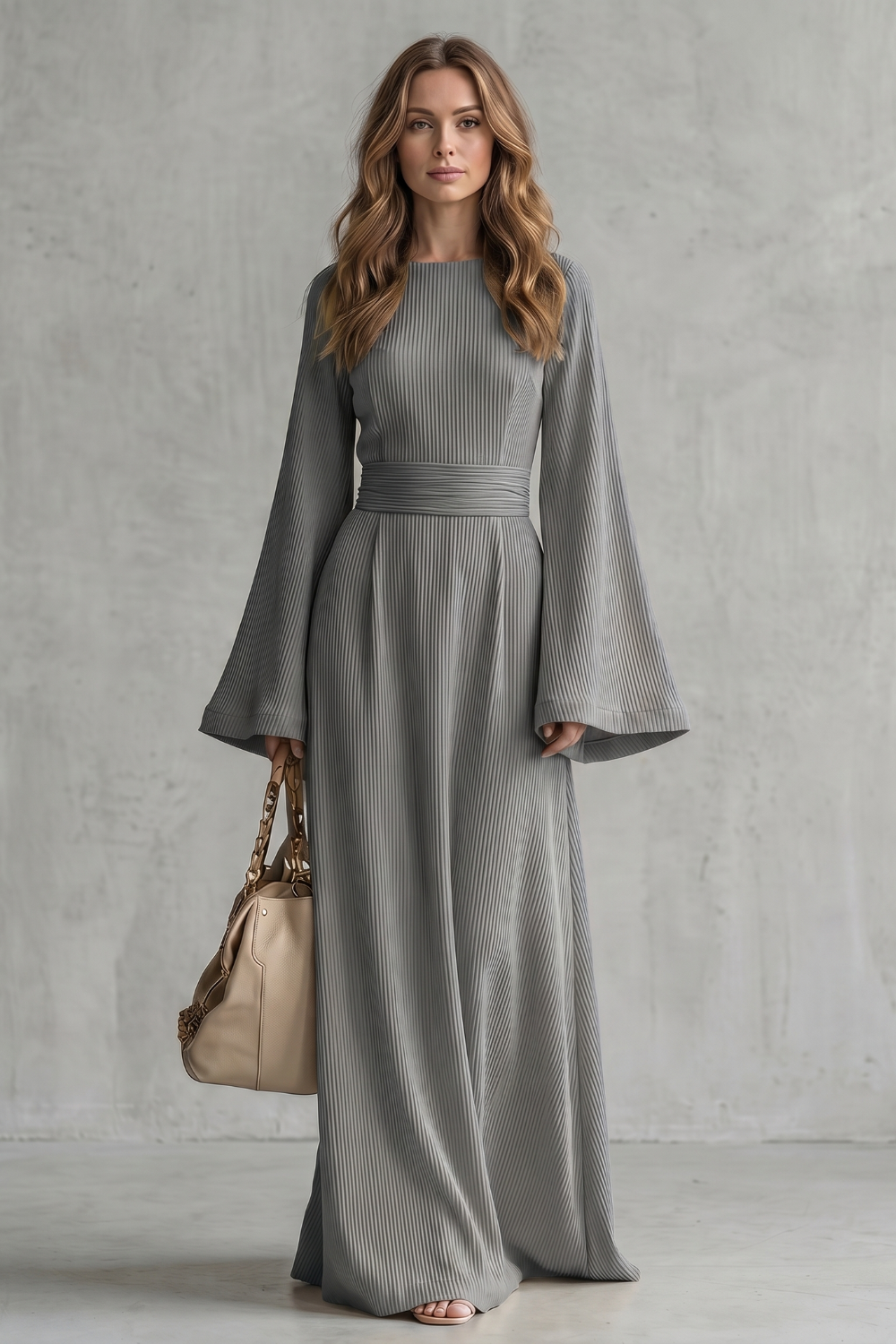 Pleated Grace Elegance Maxi Dress