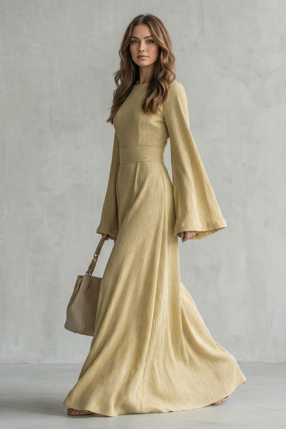 Pleated Grace Elegance Maxi Dress
