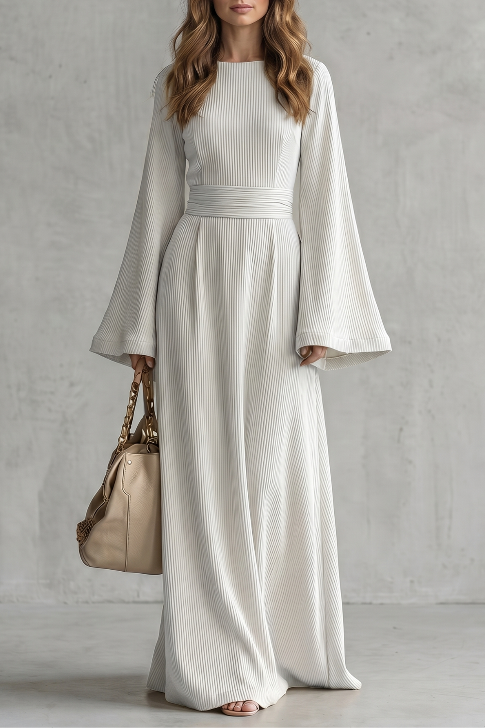 Pleated Grace Elegance Maxi Dress