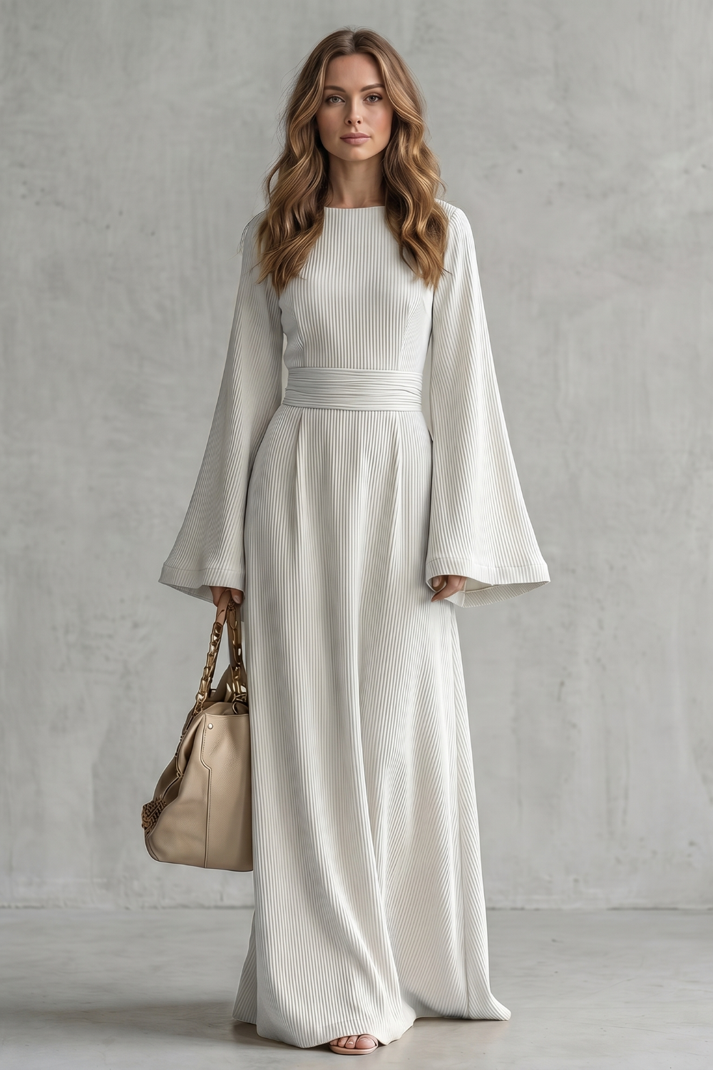 Pleated Grace Elegance Maxi Dress