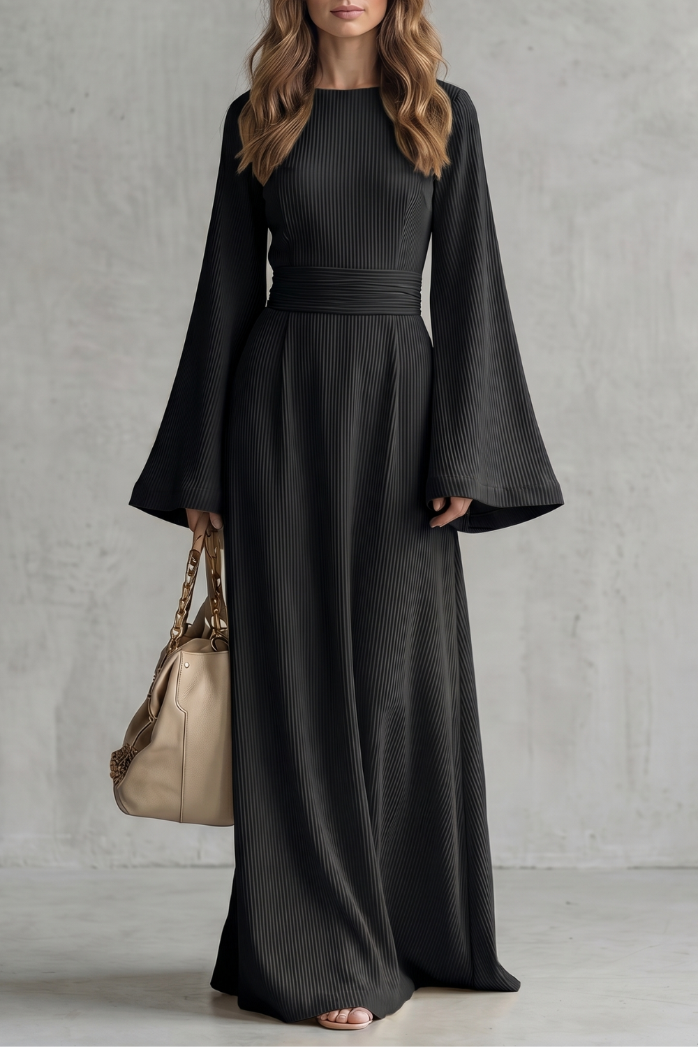 Pleated Grace Elegance Maxi Dress