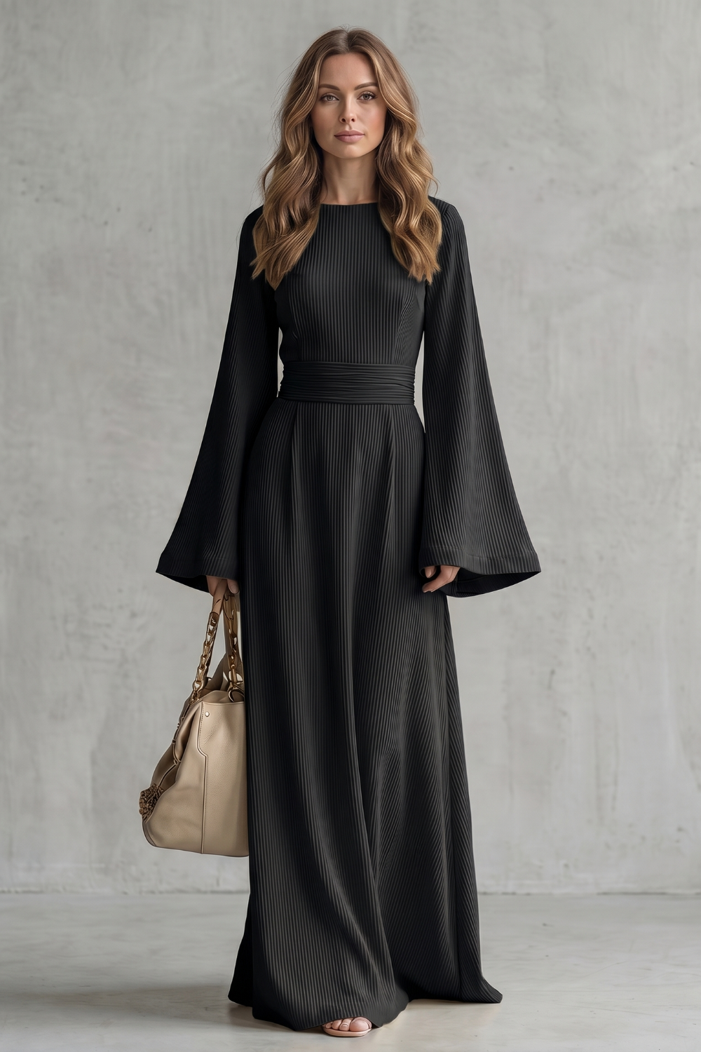 Pleated Grace Elegance Maxi Dress