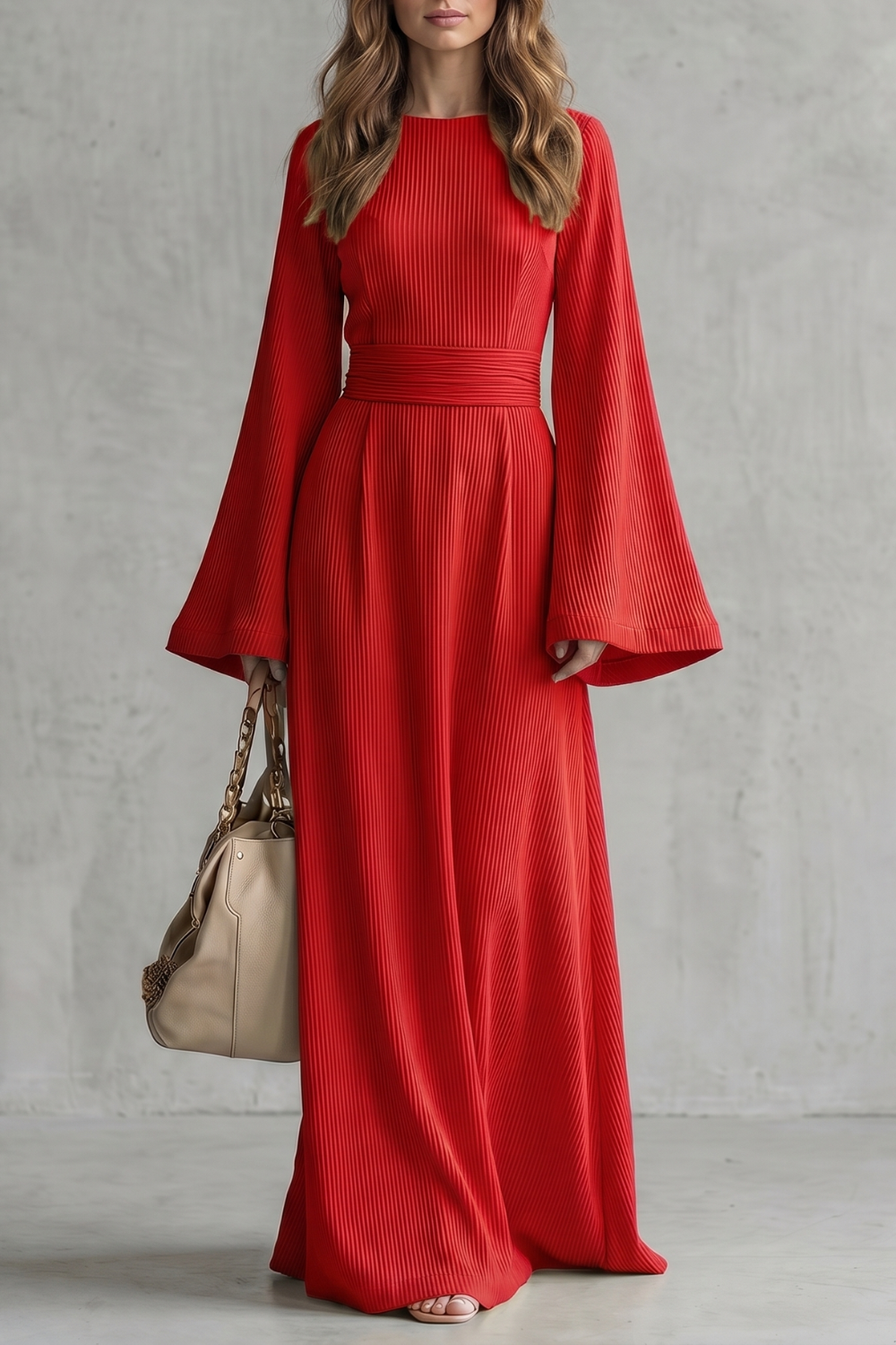 Pleated Grace Elegance Maxi Dress