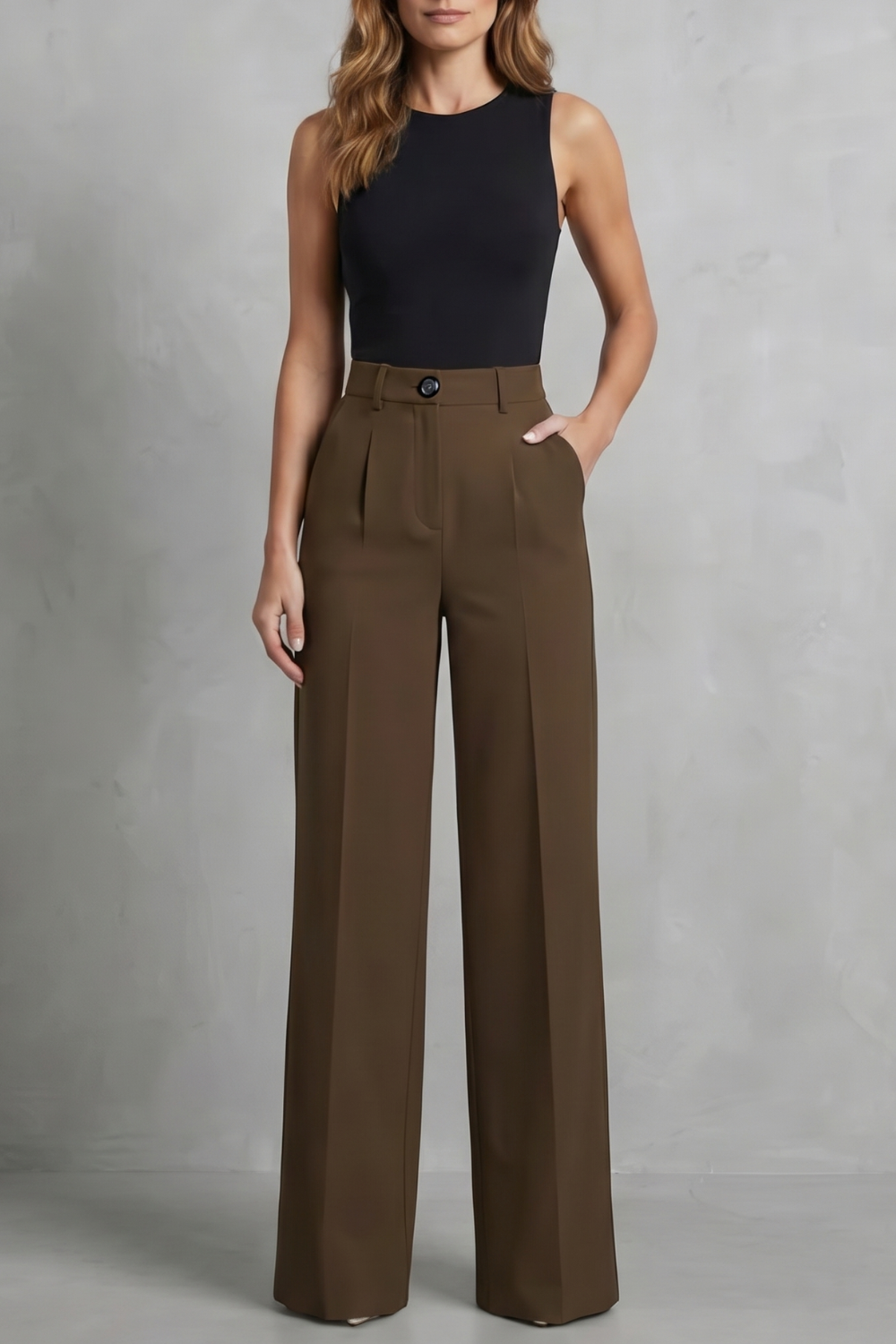 Tailored Pleats High-waist Wide-leg Trousers
