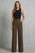 Tailored Pleats High-waist Wide-leg Trousers