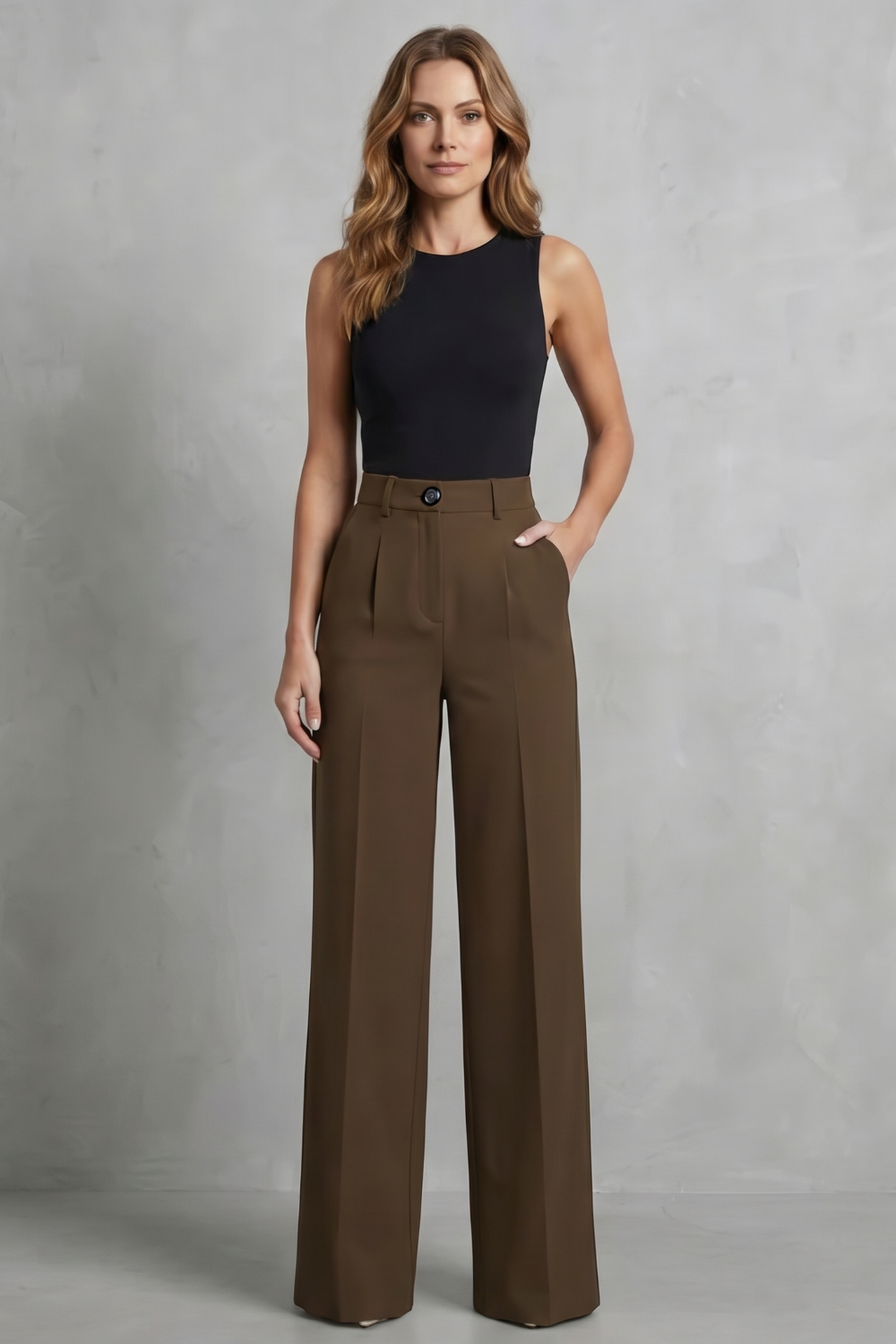 Tailored Pleats High-waist Wide-leg Trousers