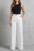 Tailored Pleats High-waist Wide-leg Trousers