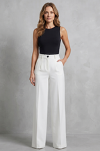 Tailored Pleats High-waist Wide-leg Trousers