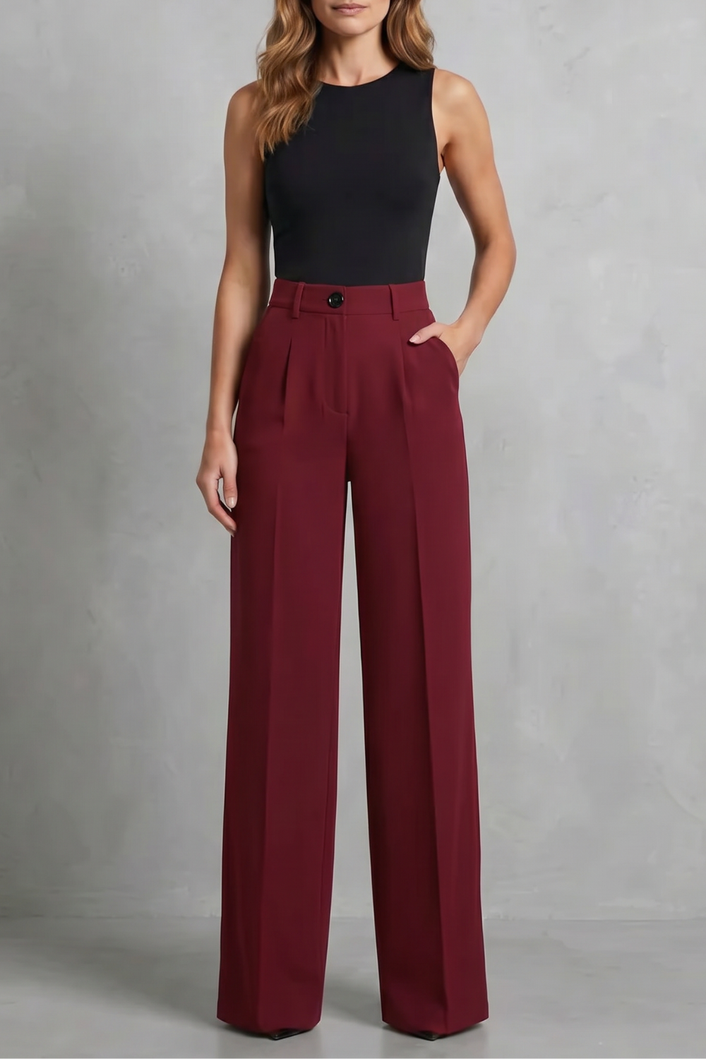 Tailored Pleats High-waist Wide-leg Trousers