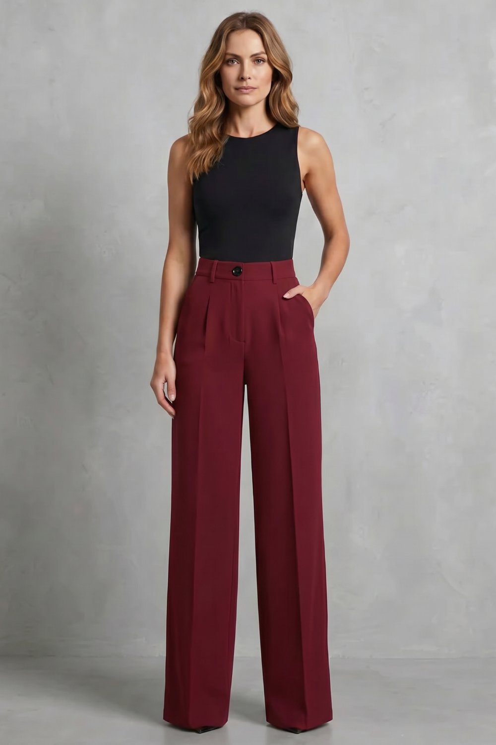 Tailored Pleats High-waist Wide-leg Trousers