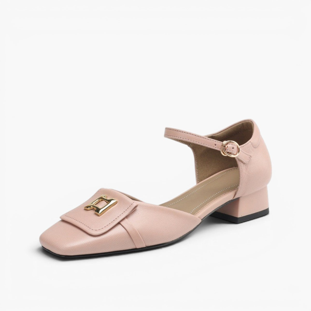 Elvane Buckle Leather Mary-Janes