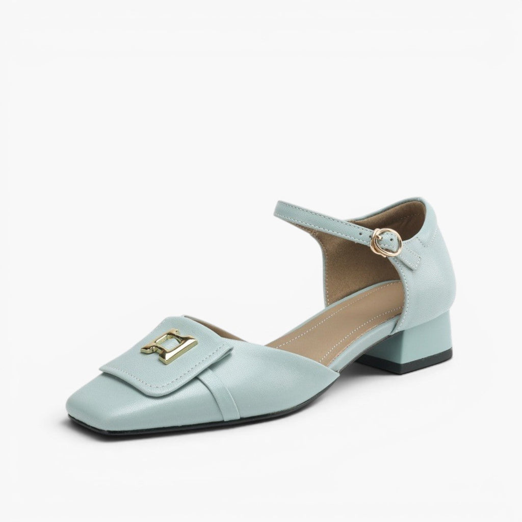 Elvane Buckle Leather Mary-Janes