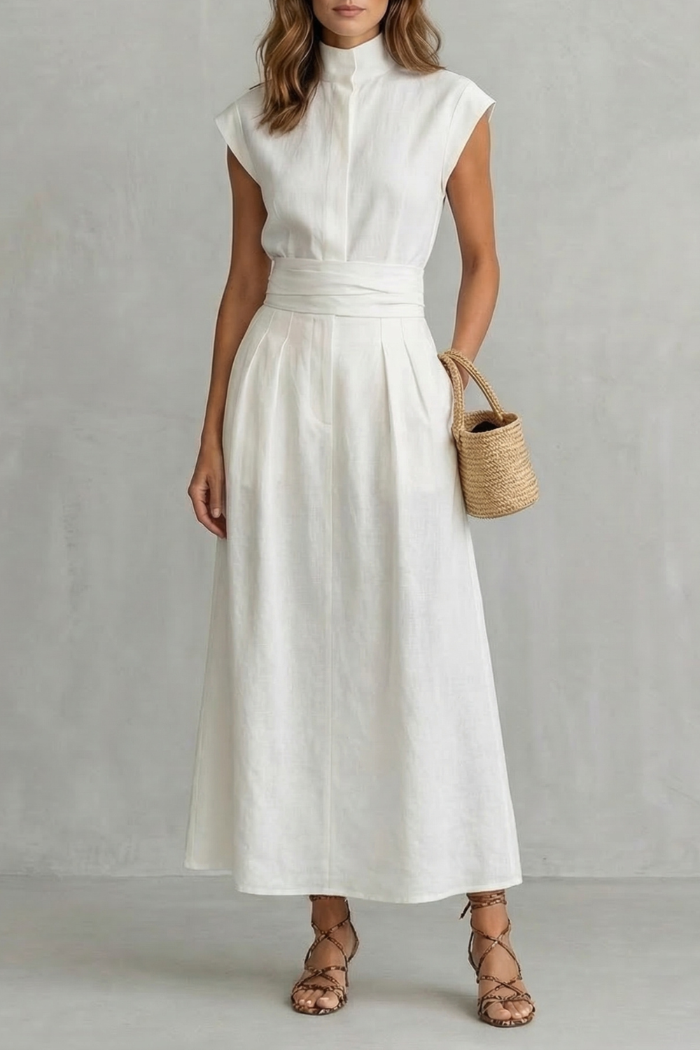 Refined Waist Detail Maxi Dress