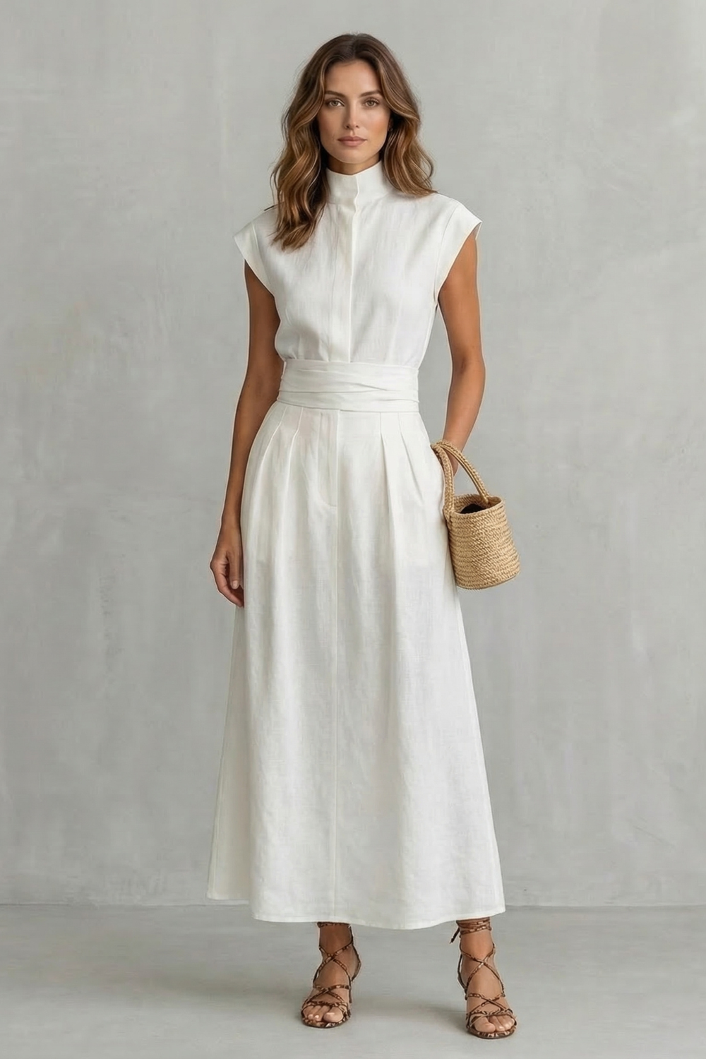 Refined Waist Detail Maxi Dress
