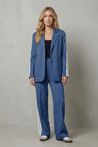 Sporty Tailored Contrast Two Piece Set