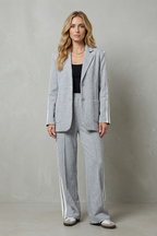 Sporty Tailored Contrast Two Piece Set