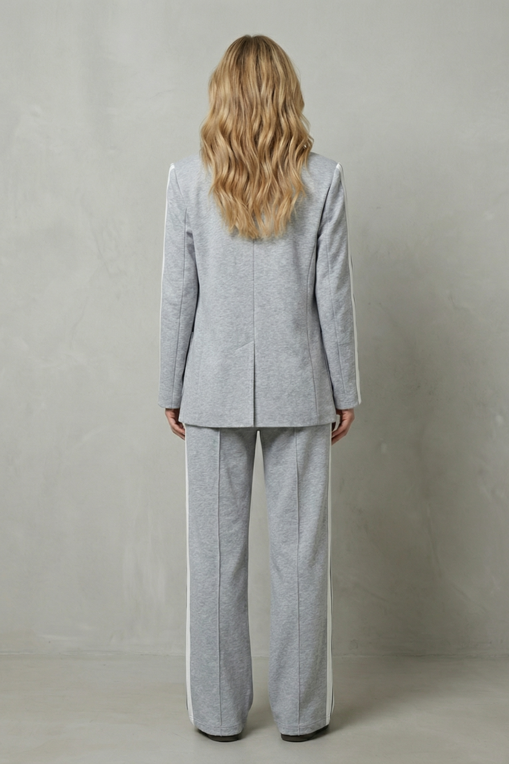 Sporty Tailored Contrast Two Piece Set