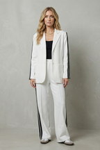 Sporty Tailored Contrast Two Piece Set