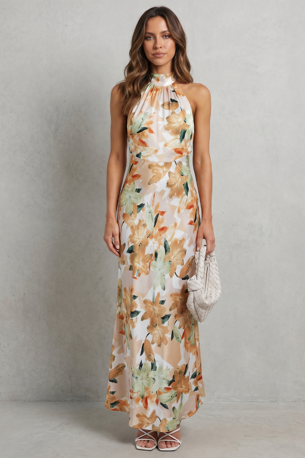 Floral Halter Elegance Maxi Dress
