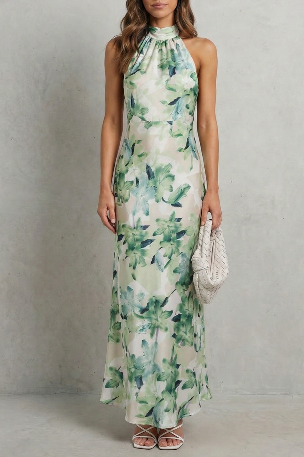 Floral Halter Elegance Maxi Dress