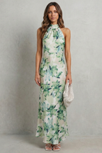 Floral Halter Elegance Maxi Dress