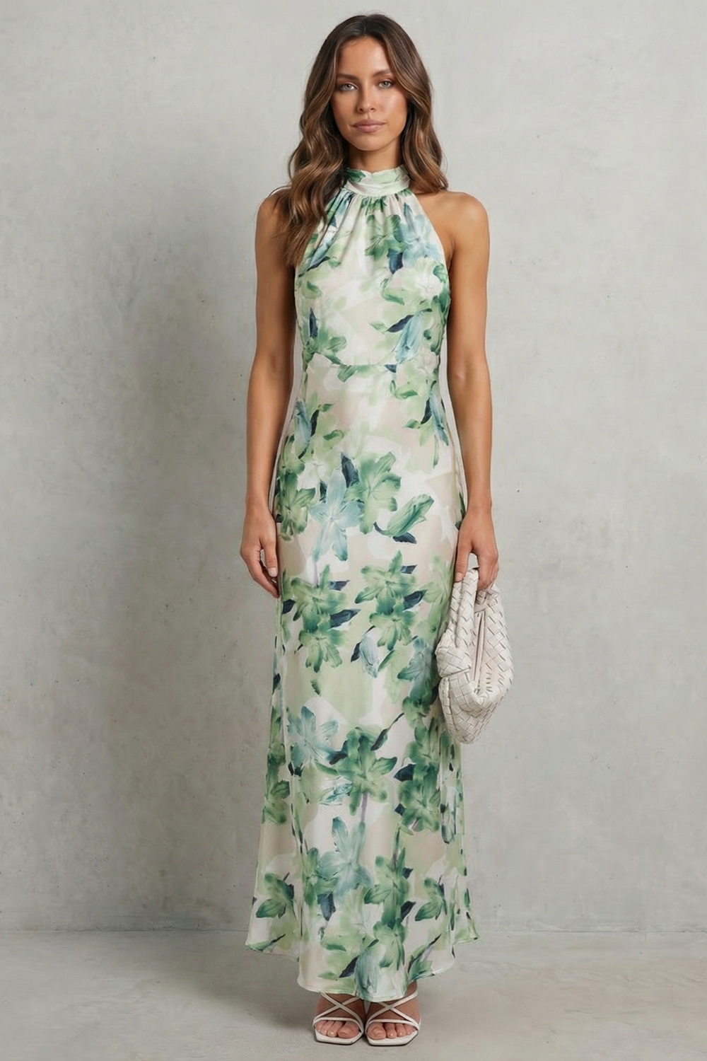Floral Halter Elegance Maxi Dress